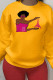 Yellow Casual Street Print Patchwork O Neck Tops