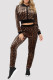 Yellow Fashion Casual Print Patchwork Hooded Collar Long Sleeve Two Pieces