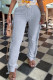 Grey Fashion Casual Solid Tassel Patchwork Regular High Waist Trousers