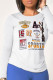 White Street Sportswear Print Patchwork O Neck Tops
