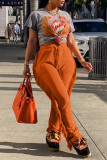 Black Fashion Casual Solid Tassel Patchwork Regular High Waist Trousers