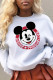 White Casual Cute Print Patchwork O Neck Tops