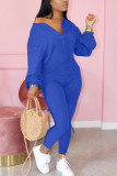 Pink Fashion Casual Solid zipper Long Sleeve O Neck Jumpsuits