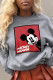 Grey Street Cute Character Patchwork O Neck Tops
