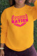 Yellow Street Daily Print Patchwork O Neck Tops