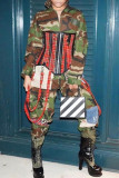 Camouflage Fashion Patchwork Camouflage Print Zipper Design Bustiers