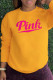 Yellow Fashion Street Print Patchwork Letter O Neck Tops
