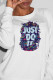White Fashion Sportswear Print Patchwork O Neck Tops