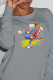 Grey Street Sportswear Print Patchwork O Neck Tops
