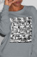 Grey Fashion Street Print Patchwork O Neck Tops