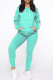 Green Fashion Casual Solid Patchwork Hooded Collar Long Sleeve Two Pieces