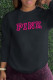 Black Fashion Street Print Patchwork Letter O Neck Tops