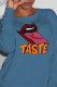 Blue Street Sportswear Print Patchwork O Neck Tops