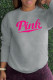 Grey Fashion Street Print Patchwork Letter O Neck Tops