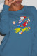 Blue Street Sportswear Print Patchwork O Neck Tops