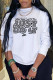 White Street Sportswear Print Patchwork O Neck Tops