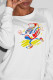 White Street Sportswear Print Patchwork O Neck Tops