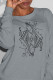 Grey Casual Street Print Patchwork O Neck Tops