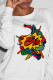 White Fashion Casual Print Patchwork O Neck Tops