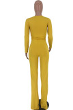Red Casual Solid Bandage Patchwork O Neck Long Sleeve Two Pieces