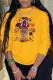 Yellow Casual Sportswear Print Patchwork O Neck Tops