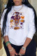 White Casual Sportswear Print Patchwork O Neck Tops