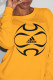 Yellow Sportswear Daily Print Patchwork O Neck Tops
