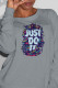 Grey Fashion Sportswear Print Patchwork O Neck Tops