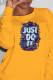 Yellow Fashion Sportswear Print Patchwork O Neck Tops