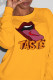 Yellow Street Sportswear Print Patchwork O Neck Tops