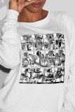 Yellow Fashion Street Print Patchwork O Neck Tops