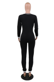 Pink Sexy Solid Patchwork V Neck Skinny Jumpsuits