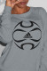 Grey Sportswear Daily Print Patchwork O Neck Tops