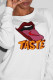 White Street Sportswear Print Patchwork O Neck Tops