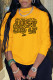 Yellow Street Sportswear Print Patchwork O Neck Tops