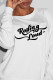 White Fashion Casual Print Letter O Neck Tops