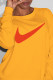 Yellow Fashion Sportswear Print Patchwork O Neck Tops