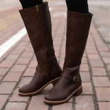 Yellow Fashion Casual Solid Color Round Keep Warm Boots