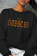 Black Casual Sportswear Print Patchwork O Neck Tops