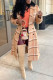 Multicolor Fashion Street Plaid Patchwork Turndown Collar Outerwear