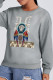 Grey Casual Street Print Patchwork O Neck Tops