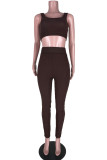 Red Casual Solid Patchwork U Neck Long Sleeve Three Pieces