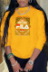 Yellow Casual Sportswear Print Patchwork O Neck Tops