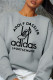 Grey Casual Sportswear Print Patchwork O Neck Tops