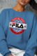 Blue Fashion Sportswear Print Patchwork O Neck Tops