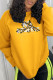 Yellow Casual Sportswear Print Patchwork Letter O Neck Tops