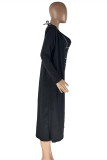 Cyan Sexy Casual Solid Cardigan V Neck Long Sleeve Two Pieces