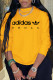 Yellow Street Sportswear Print Patchwork O Neck Tops