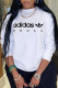 White Street Sportswear Print Patchwork O Neck Tops