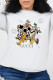 White Fashion Casual Character Patchwork O Neck Tops